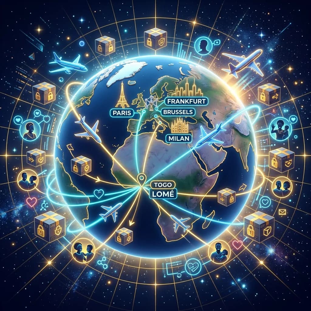 Carte mondiale du réseau DiaspoCarry et diaspora