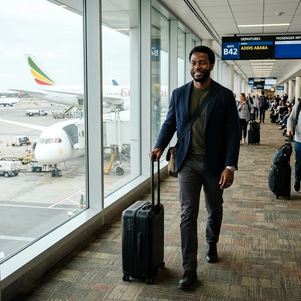 Voyageur avec kilos disponibles à l’aéroport